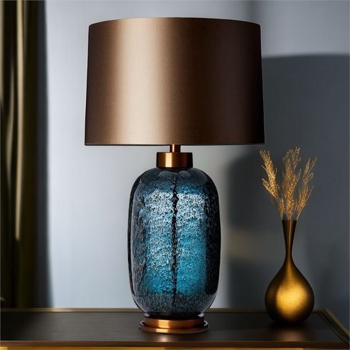 Настольная лампа Ocean Bubble Gold Murano Blue 10038 - Onlainsale HOME