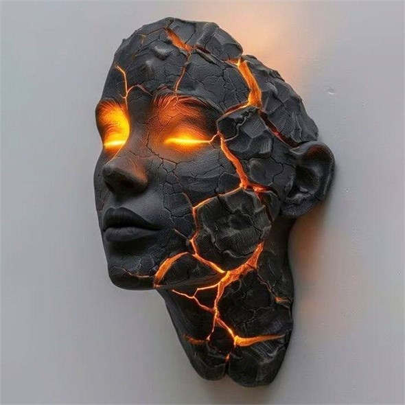 Дизайнерское настенное бра-скульптура «Lava Face» (Cyberpunk Luxury Edition) 10009-2 - Onlainsale HOME