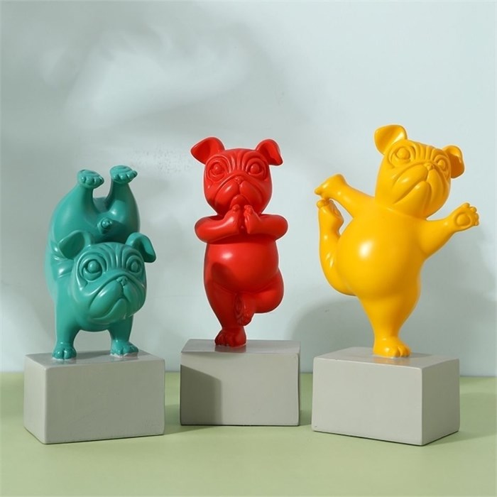Набор дизайнерских статуэток Pop Art «Йога-Бульдоги» (Yedwo Premium Edition) 10023 - Onlainsale HOME