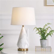 Настольная лампа из натурального мрамора «Carrara White» (Premium Edition) 10047 - Onlainsale HOME