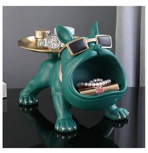 Интерьерная статуэтка-органайзер «Bulldog Tray» (Emerald &amp; Gold Edition) 10010-1 - Onlainsale HOME