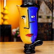 Эксклюзивная художественная ваза «Duality Visage» в стиле Мурано от студии авторского арт-стекла Viz Glass 10120 - Onlainsale HOME