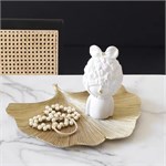 Декоративное блюдо поднос Лист Гинкго золото 10259 - Onlainsale HOME