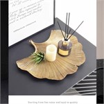 Декоративное блюдо поднос Лист Гинкго золото 10259 - Onlainsale HOME