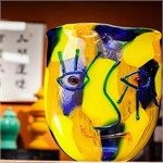 Эксклюзивная художественная ваза «Abstract Face» в стиле Мурано от студии авторского арт-стекла Viz Glass 10121 - Onlainsale HOME