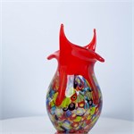 Эксклюзивная художественная ваза из муранского стекла в ярко-алых тонах «Fiamma di Murano» 10145 - Onlainsale HOME
