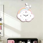 Детские настенные часы Зайка на облаке бесшумные 10158 - Onlainsale HOME